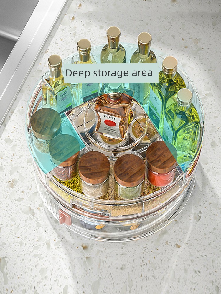 Kitchen Spice Rack Countertop Rotate Storage For Home Complete Collection of Supplies Dedicated Multi-Functional All Kinds of Handy Gadget Seasoning