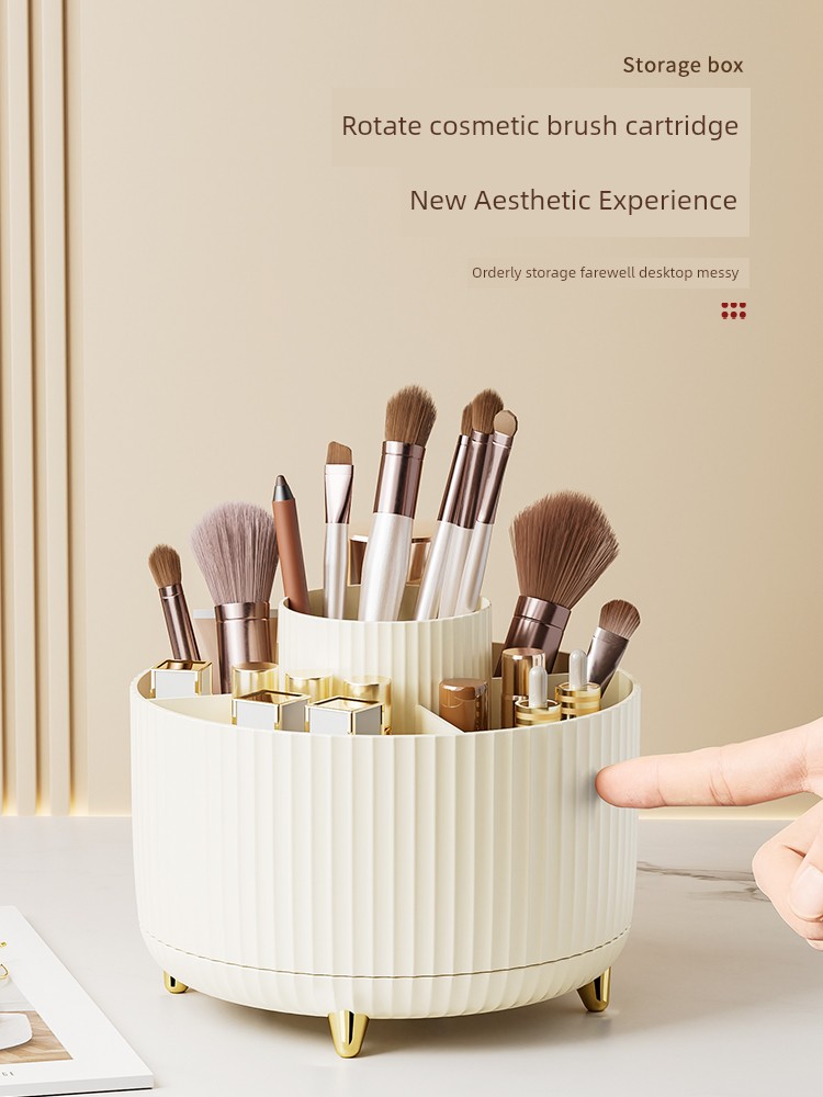Rotating Cosmetic Brush Storage Rack Pen Holder Desktop