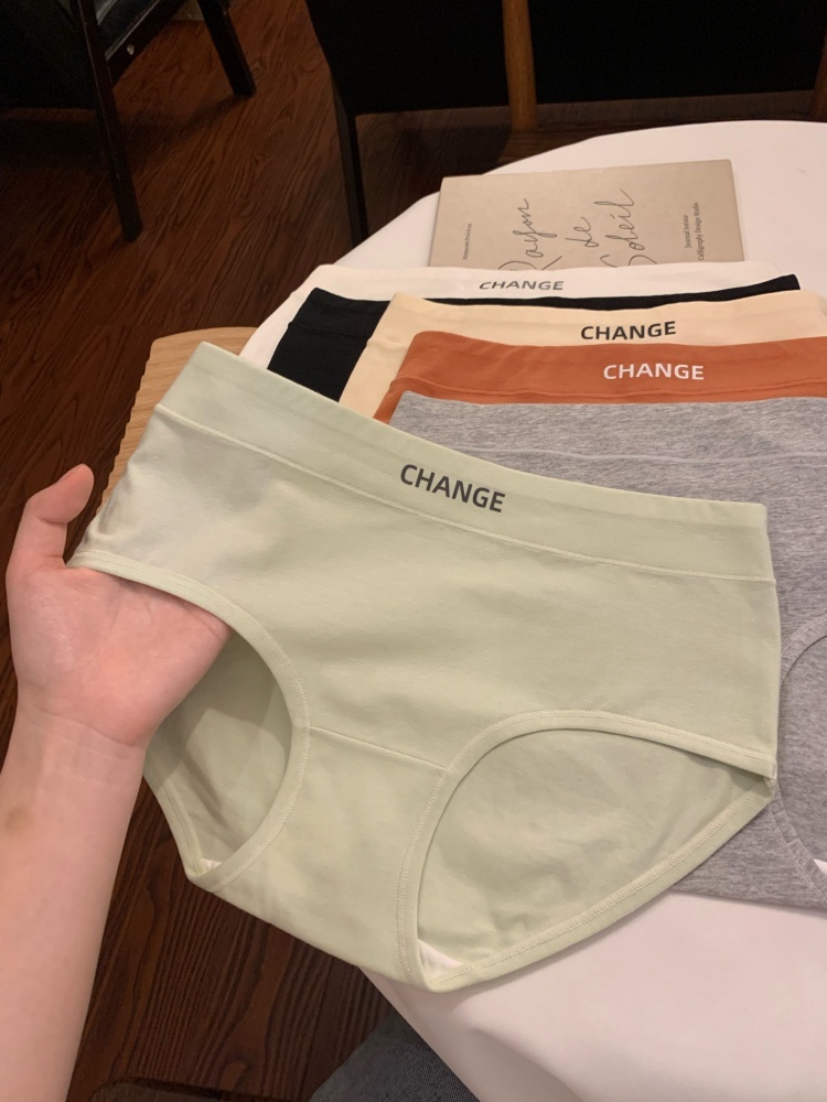 Women's Pure Cotton Underwear Pure Cotton Antibacterial Crotch 2024 New Arrival Traceless Mid Waist Pure Color Girl Student Panties Antibacterial