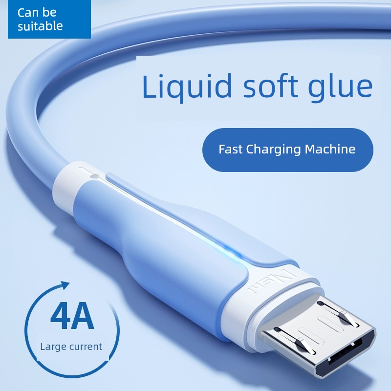 Suitable for Android Data Cable for Vivo Huawei Honor Note Redmi Oppo Xiaomi Fast Charging Mobile Phone USB Silicone Charging Cable Car Long 2 M USB Neutral Old Micro Plug