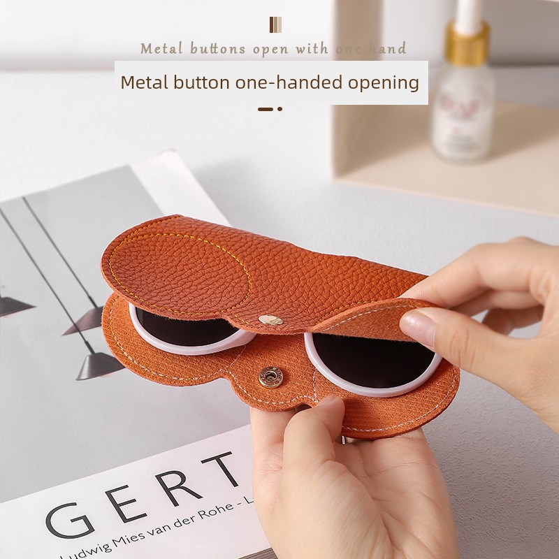 Mirror Cosmetics Bag Portable Female Sunglasses Case Sunglasses Clip Protective Cover Portable Fashion Myopia Glasses Box