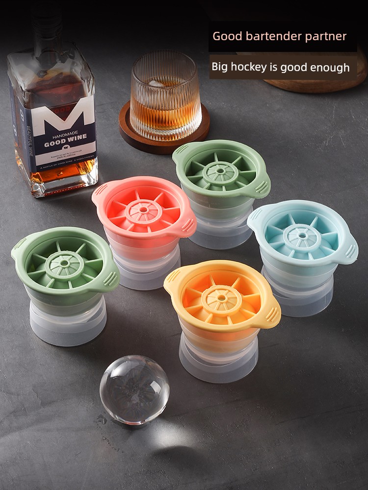 Food Grade Big Ice Hockey Ice Maker Mold Whiskey Ice Spherical Ice Tray Model Silicone Handy Gadget For Home