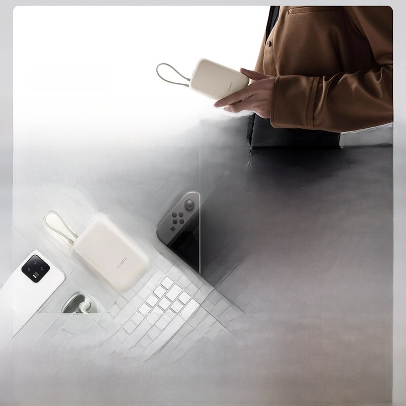 Xiaomi 10000 MA Power Bank with Cable Fast Charge Ultra-Thin Compact Mini Large Capacity Portable Power Source