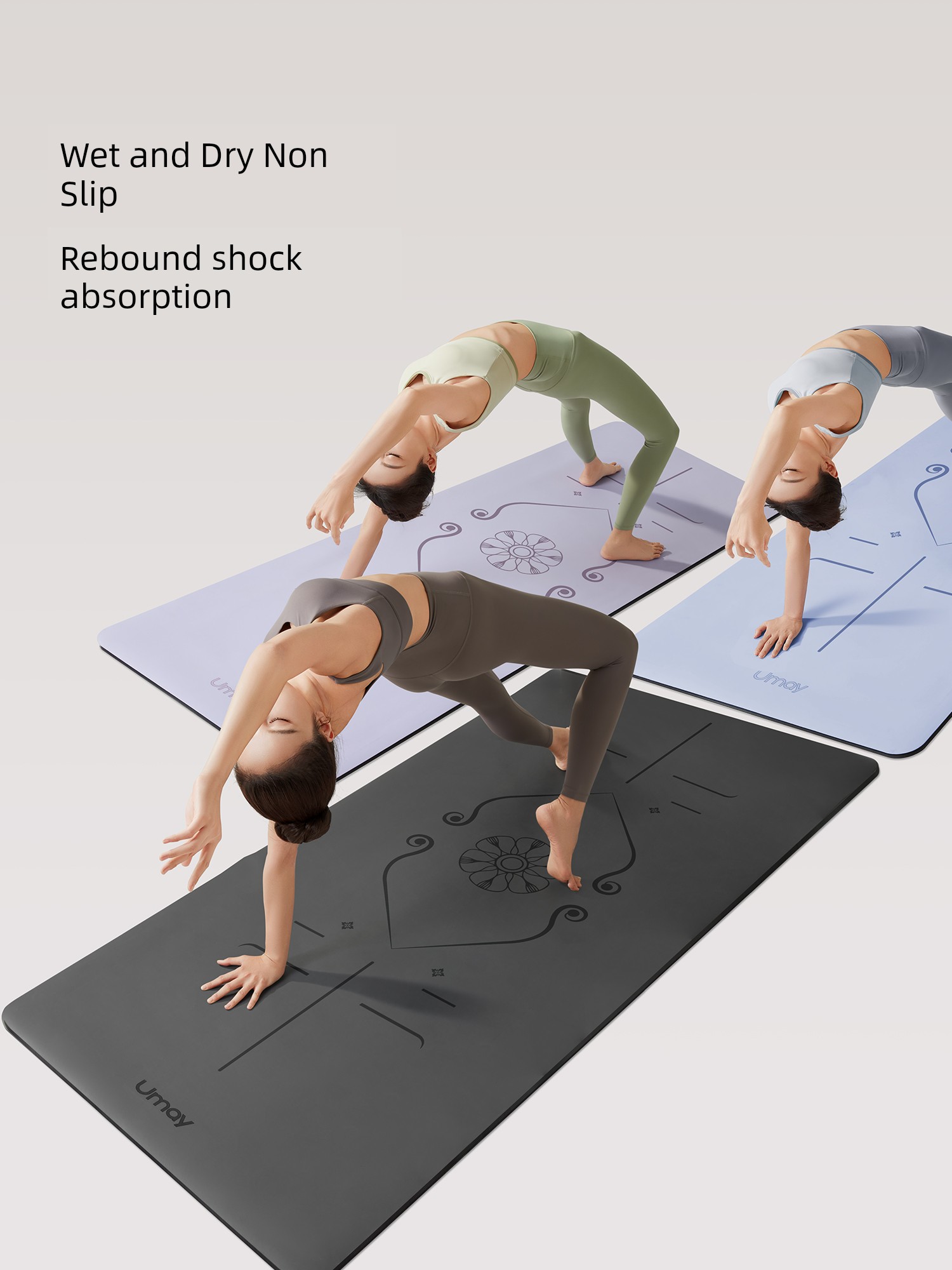 Natural Rubber Professional Shock Absorption Silent Thickening Yoga Mat