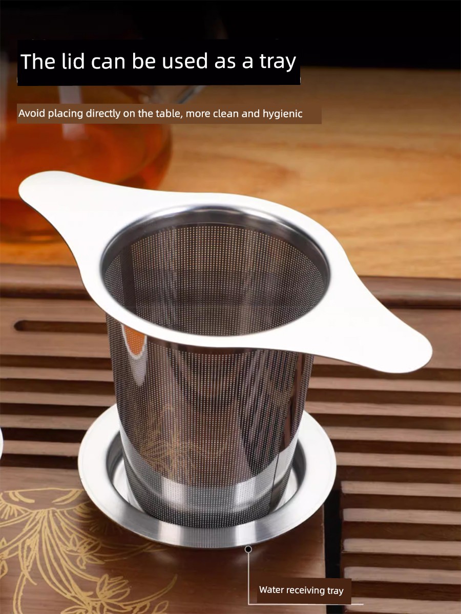 Stainless Steel Binaural Tea Strainer For Home Creative Tea Filter Tea Strainer Minimalist Easy Cleaning Cone Tea Separator