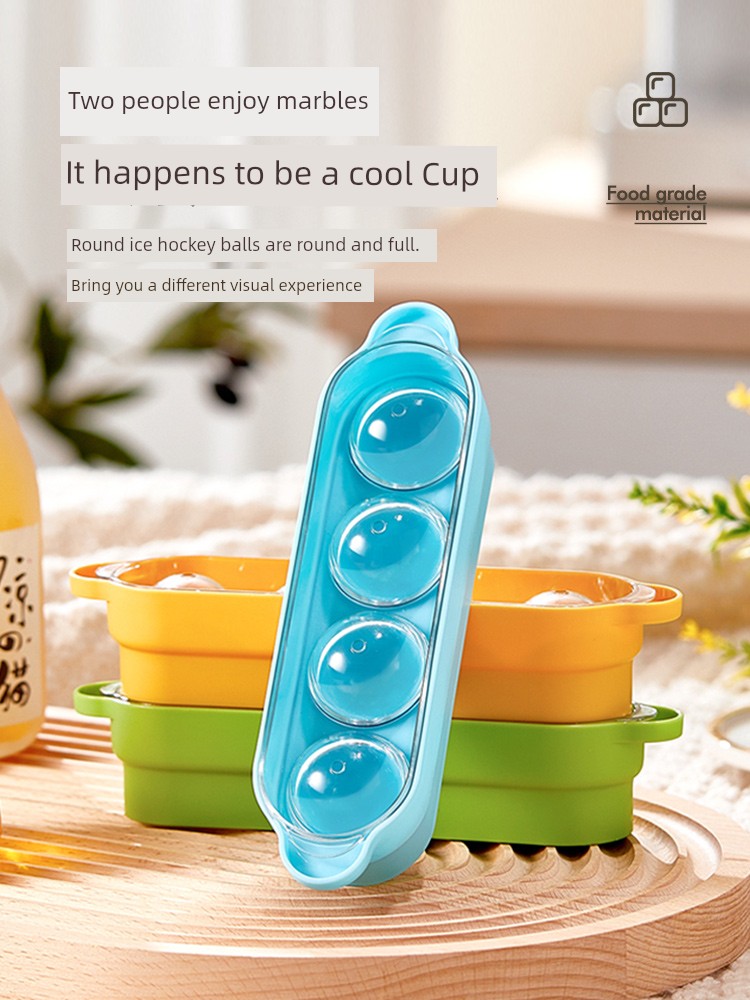 Chef Ice Hockey Molded Silicone Ice Tray For Home Refrigerator Ice Cube Box Ice Handy Gadget round Spherical Ice Mold