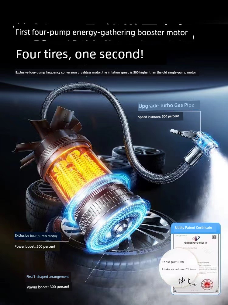 Portable Special Tire Pressure Measuring Electric Vehicle Air Pump
