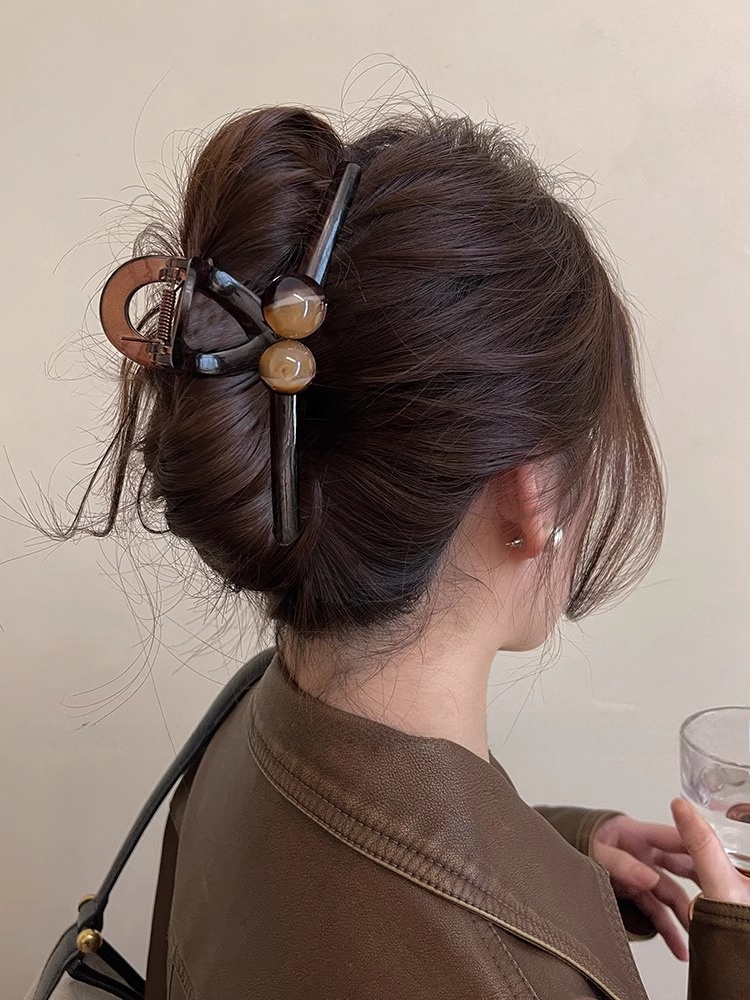 Fancy Large round Beads Back Head Hair Clip Hair Claws