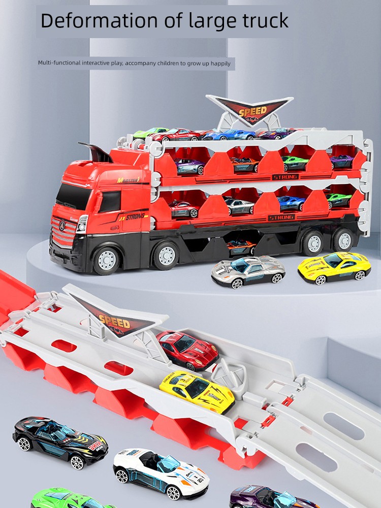 Kids Deformation Catapult Track Track Car Storage Truck Foldable Car Sliding Three-Year-Old Boy Toy Car