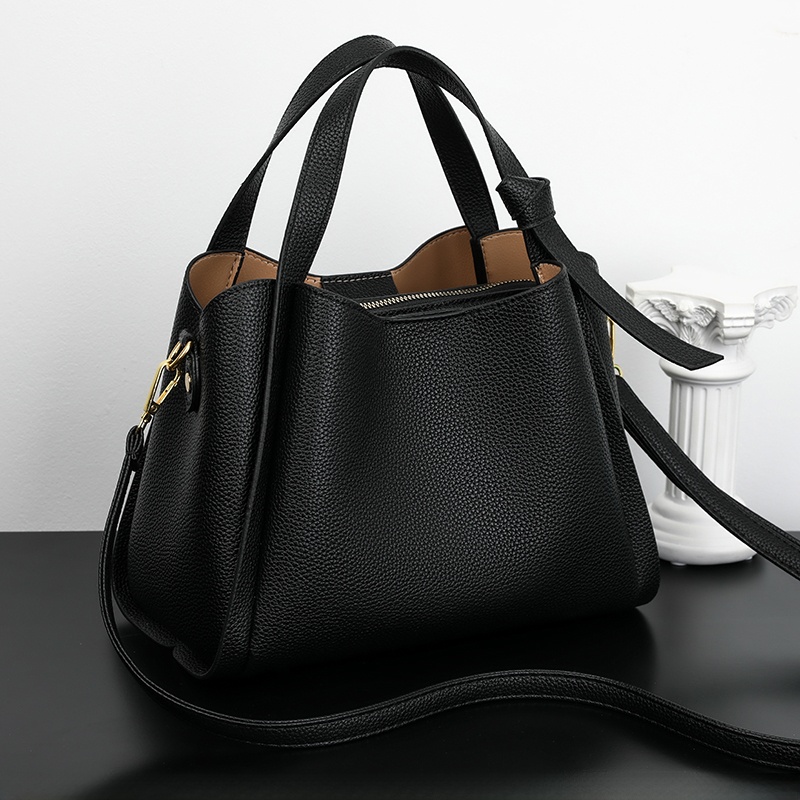Bucket Bags Large Capacity Women's 2024 New Crossbody Bag Handbag Shoulder Mother's Bag Elephant Gray Texture