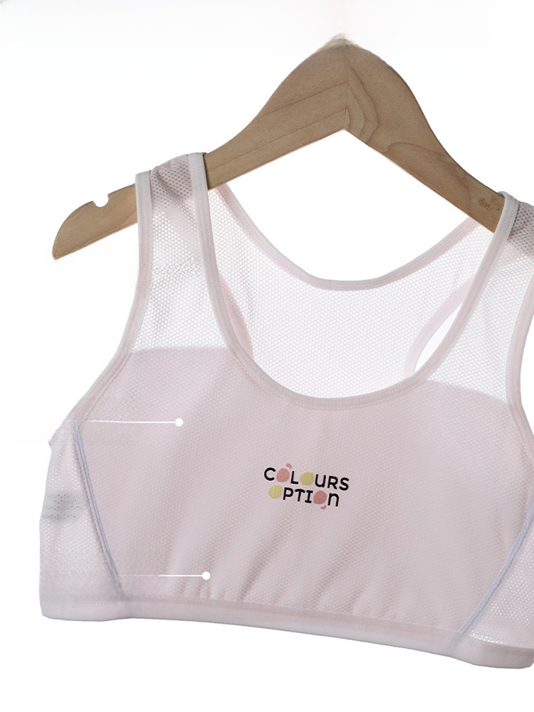 Girl Puberty Girl's Underwear Elementary School Student Sports Nipple Coverage Kids Vest Cut Out No Steel Ring Fixed