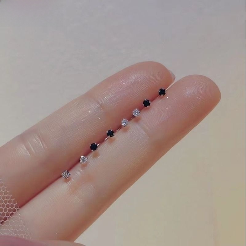 Sleep No Need to Take off Small Women's Mini and Simple Silver Earrings