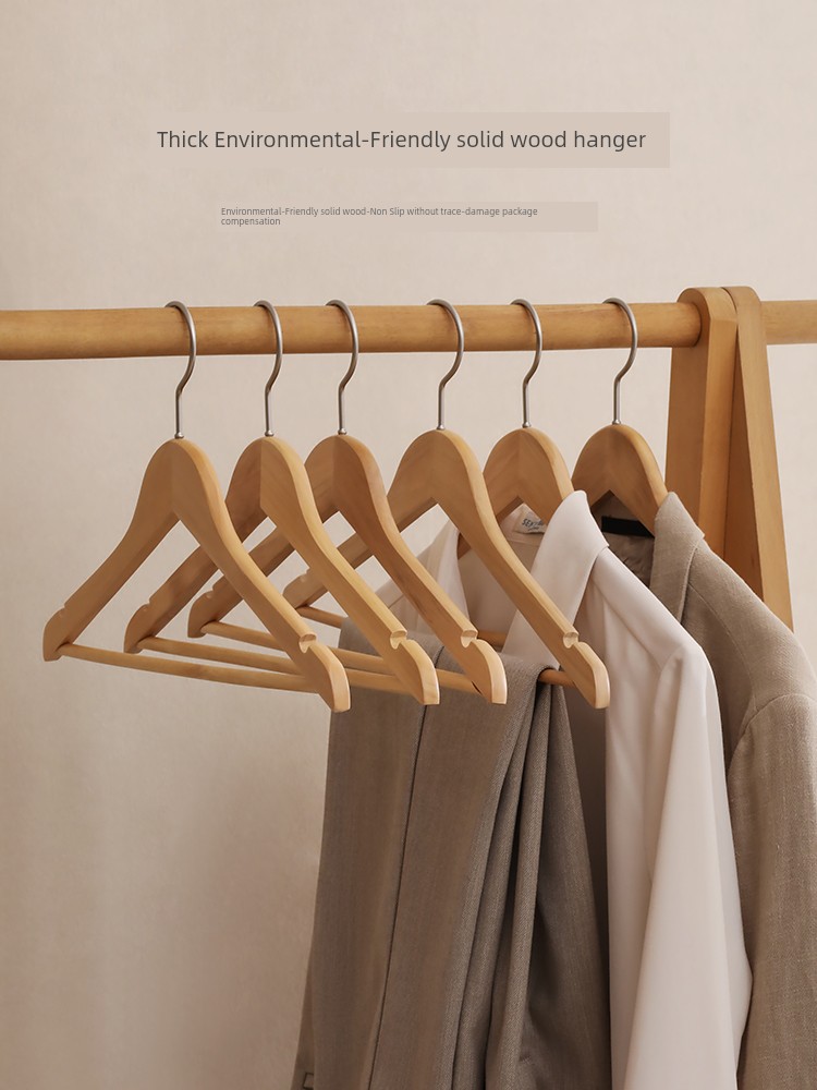 Sky Vertical Solid Wooden Hanger Seamless Anti Shoulder Angle For Home Hanger Clothes Non Slip Wooden Clothes Hanger Wooden Hanger Hanging Sweater Clothes Support