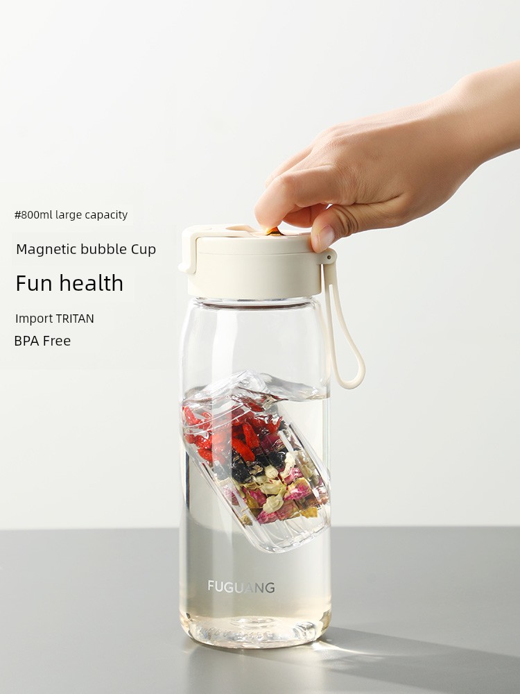 Fuguang Magnetic Elastic Tea Cup Tea Separation Men 2024 New Women Magnetic Suction Tritan Large Capacity Water Cup