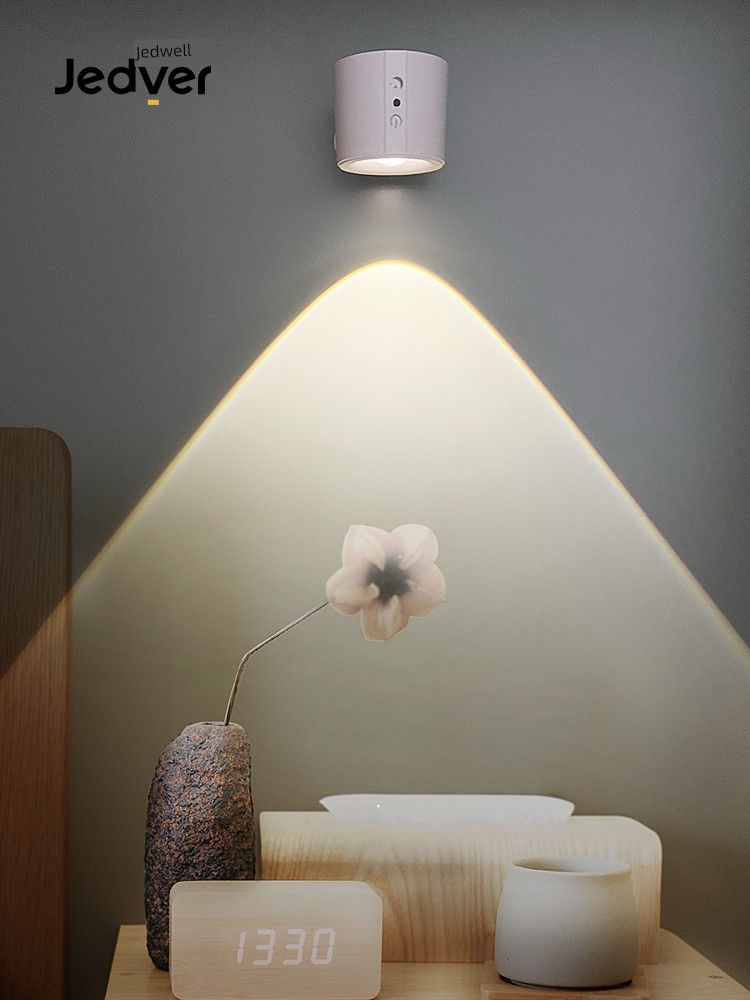 Wiring Free Wall Lamp Bedroom Rechargeable Spotlight Wireless Punch-Free Bedside Lamp Small Night Lamp Magnetic Wall Lamp Ambience Light