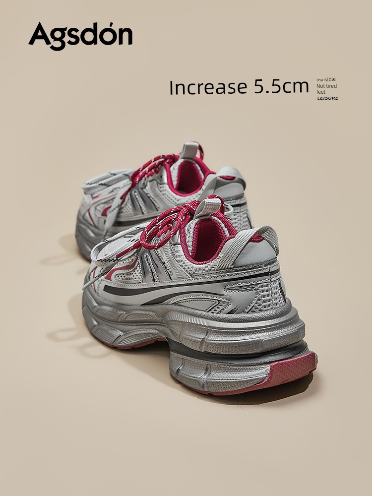 Augusto Fleece-Lined Clunky Sneaker Women's Spring, Autumn and Winter 2024 New Arrival Thick Sole Sports Cotton Shoes Show Feet Small Explosion 2025