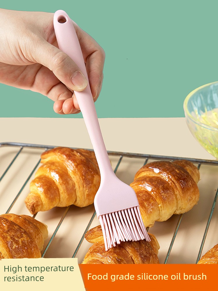 Kitchen Silicone Brush High Temperature Resistant Food Grade Material Barbecue Baking Brushing Oil Lint-Free Household Pancakes Brush