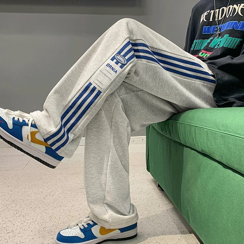 Pants Men Autumn and Winter New Arrival Track Sweatpants Teenagers Loose Straight Velvet Outdoor Pants