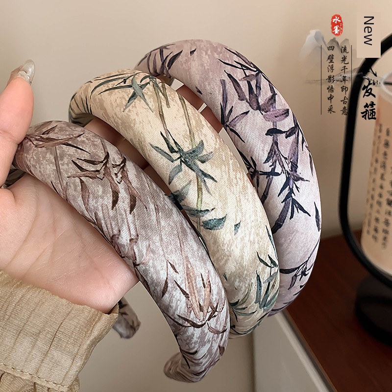 New Chinese Style Wide Brim Hair Band Female High Skull Top Hairpin 2024 New Arrival Face Wash Non-Slip Headband Elegant Antique Hair Accessories