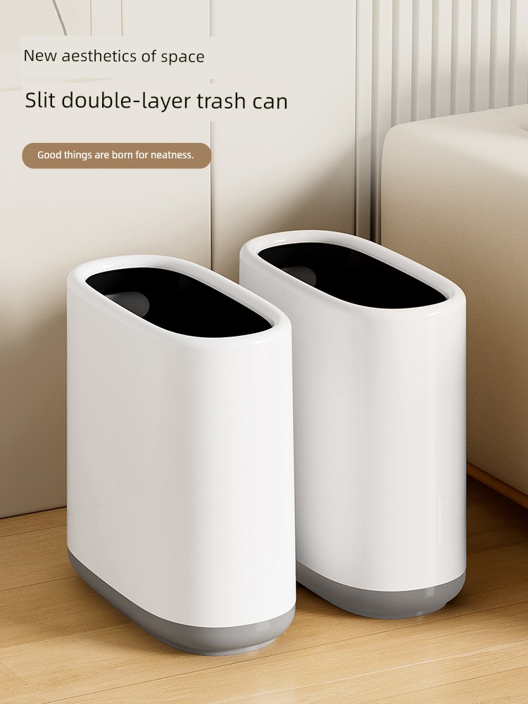 For Home Corner Trash Bin 2024 New Arrival Toilet Special Rectangular without Cover Large Capacity Living Room Wastebasket