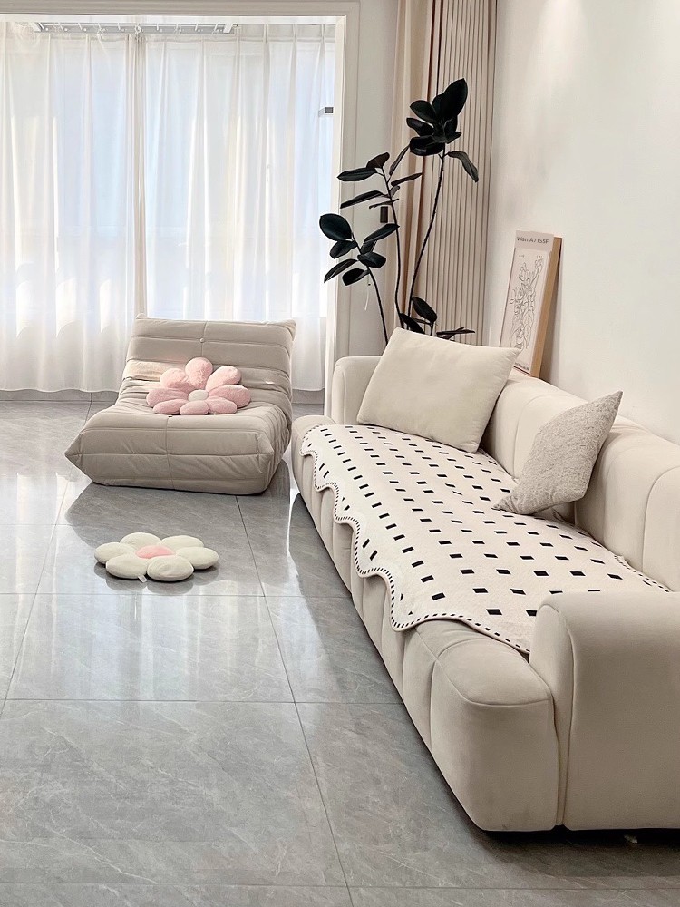 [Special for Leather Sofa] Special-Shaped Asymmetrical Sofa Cushion All Year Round Neutral Ice Silk 2025 New Arrival Cover Cloth Summer
