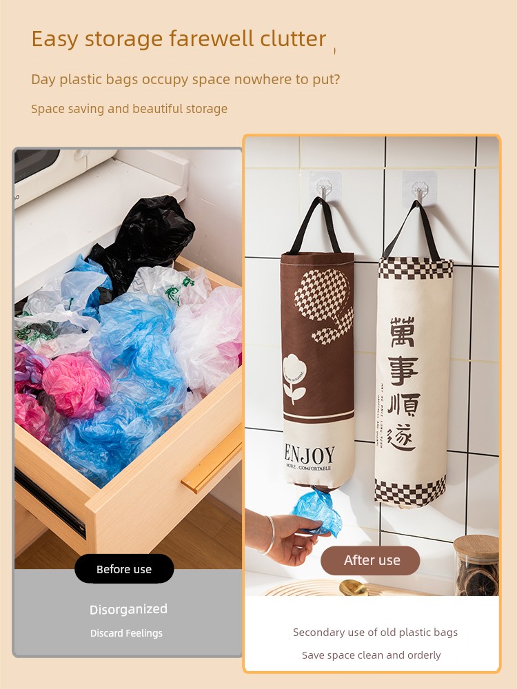 Jujiajia Buggy Bag Multi-Functional Hanging For Home Kitchen Wall Hanging Large Capacity Garbage Bag Storage Rack Storage Bag