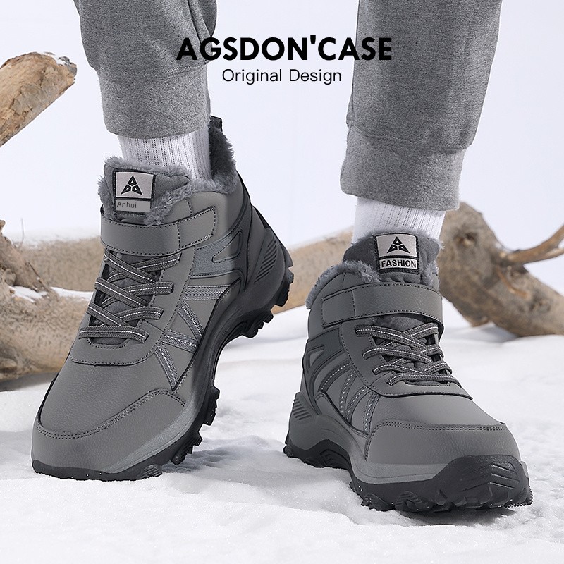 Augusto Snow Boots Men Winter Velvet Thermal and Thickening Northeast China Cotton Shoes Men's Dad High-Top Men's Shoes
