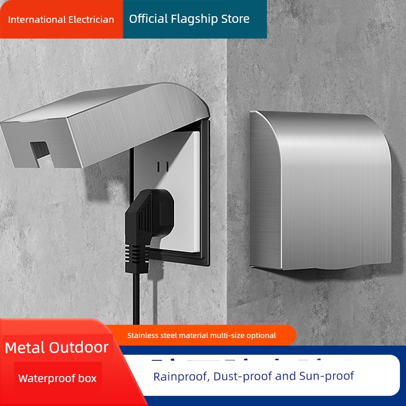 Stainless Steel Waterproof Box 86 Type Kitchen Socket Fireproof Cover Outdoor outside Rain Cover Switch Waterproof Cover Protection Box