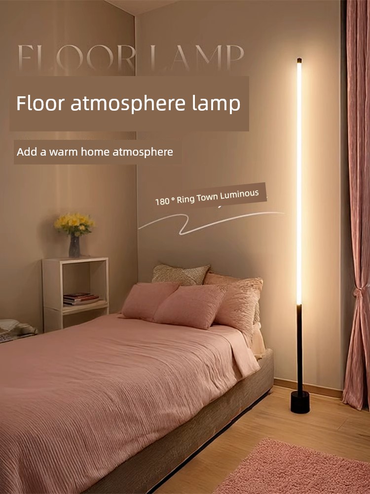 LED Floor Lamp Living Room Bedroom Decoration Vertical Bedside Lamp Table Lamp Sleeping Sofa Reading Corner Ins Ambience Light