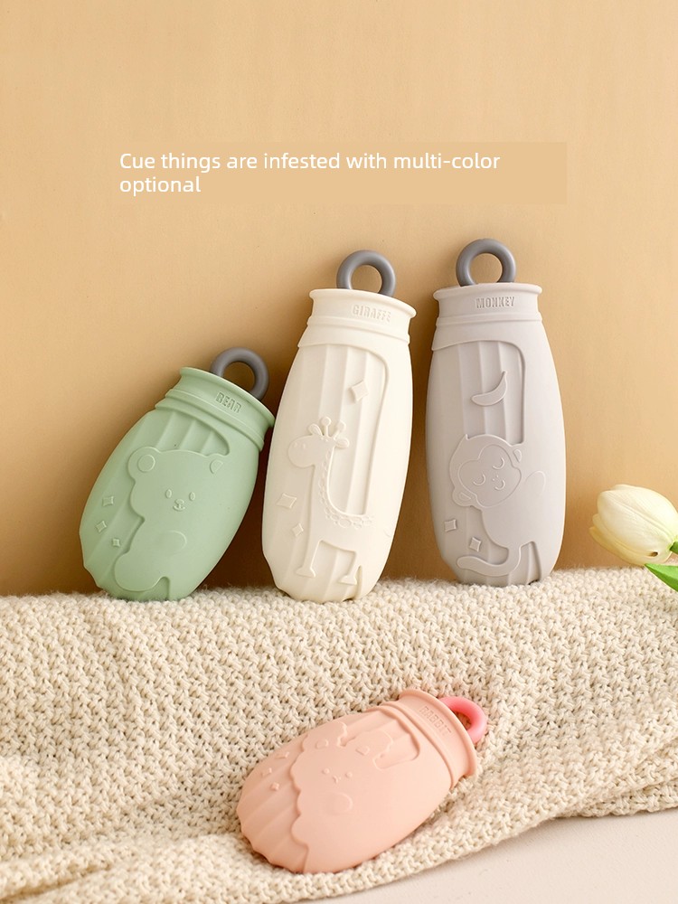Fasola Water Injection Hot Water Bottle Hand Warmer Handy Gadget Thickened Silicon Hot-Water Bag Female Small Size Hot Compress Dedicated Heating Pad