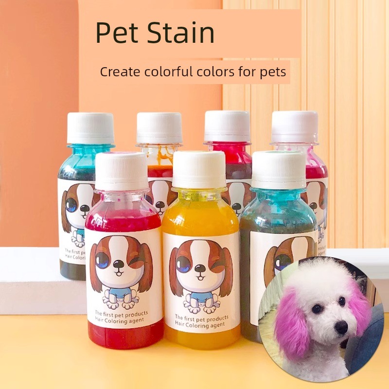 Dog Hair Dye Pet Special Teddy/Pomeranian Pet Stain Long-Lasting Hair Dye Cream Bichon Hair Hair Color Cream