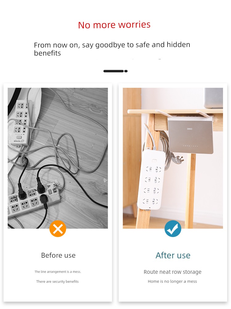 Socket Holder Plug Hook Strong Wall-Mounted Wall Router Plug Mop Board Adhesive Sticker Punch-free