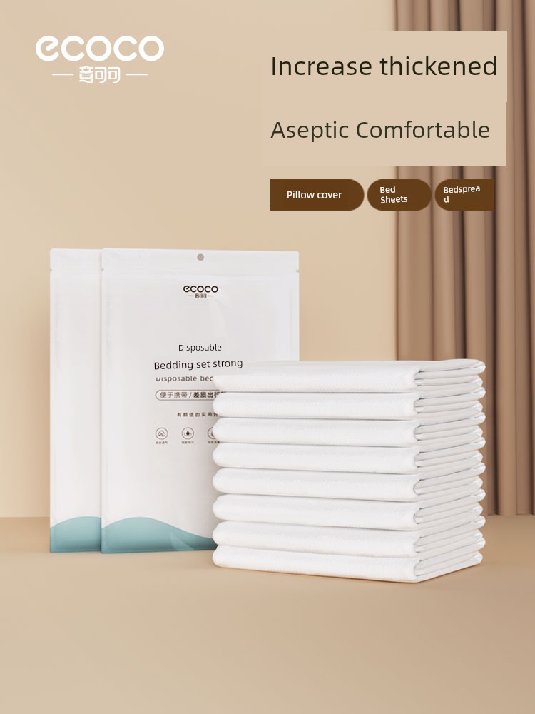 Hotel Disposal Bed Sheet Quilt Cover Pillowcase Travel Four-Piece Set Travel Portable Thickened Double Beddings Dirt-Proof