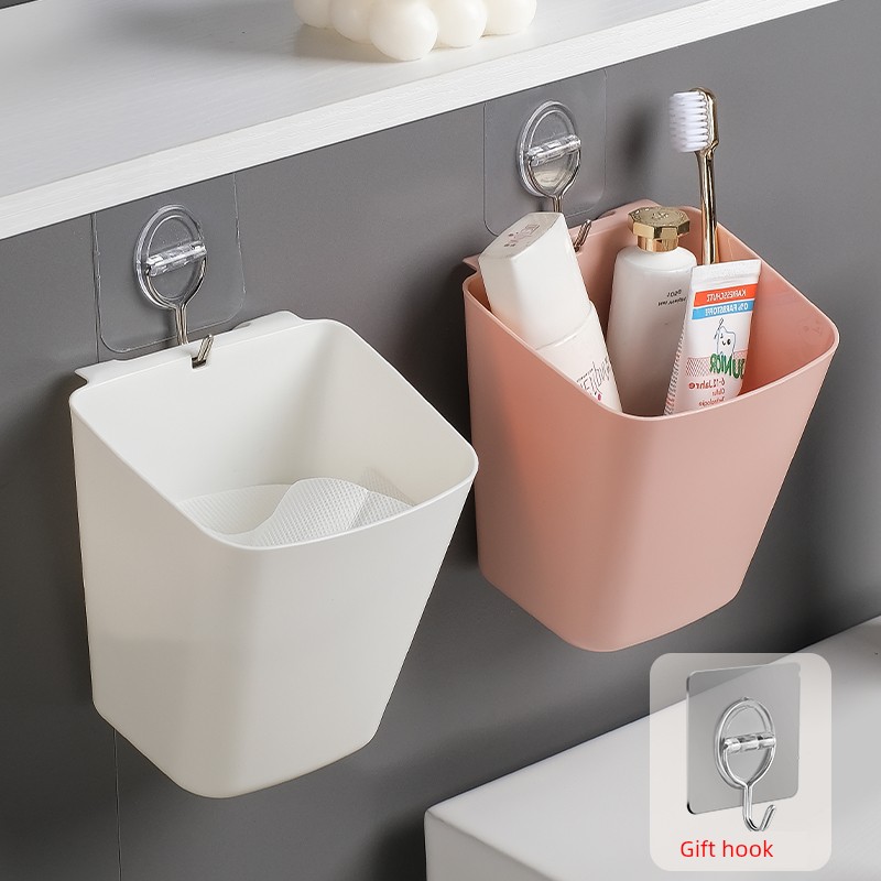 Bathroom Small Hanging Basket Storage Rack Bathroom Wall-Mounted Storage Basket Bedside Kitchen Hanging Basket Punch-Free Storage Basket