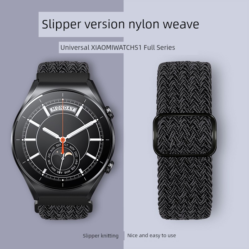 Suitable for Xiaomi Watch S1 Strap Watch S1 Smart Color2 Generation Sports Version Wrist Strap Buckle Single Ring Fashion Elastic Woven Button Accessories Replacement Fine Woven Men New Arrival Cool Popular Brand