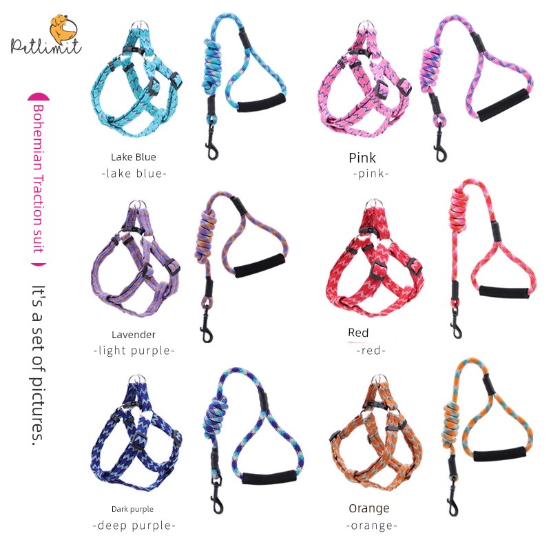 Dog Tow Rope Collar Dog Walking Chain Teddy Bichon Suit Chest Strap Puppy Small and Medium Dogs Pet Supplies