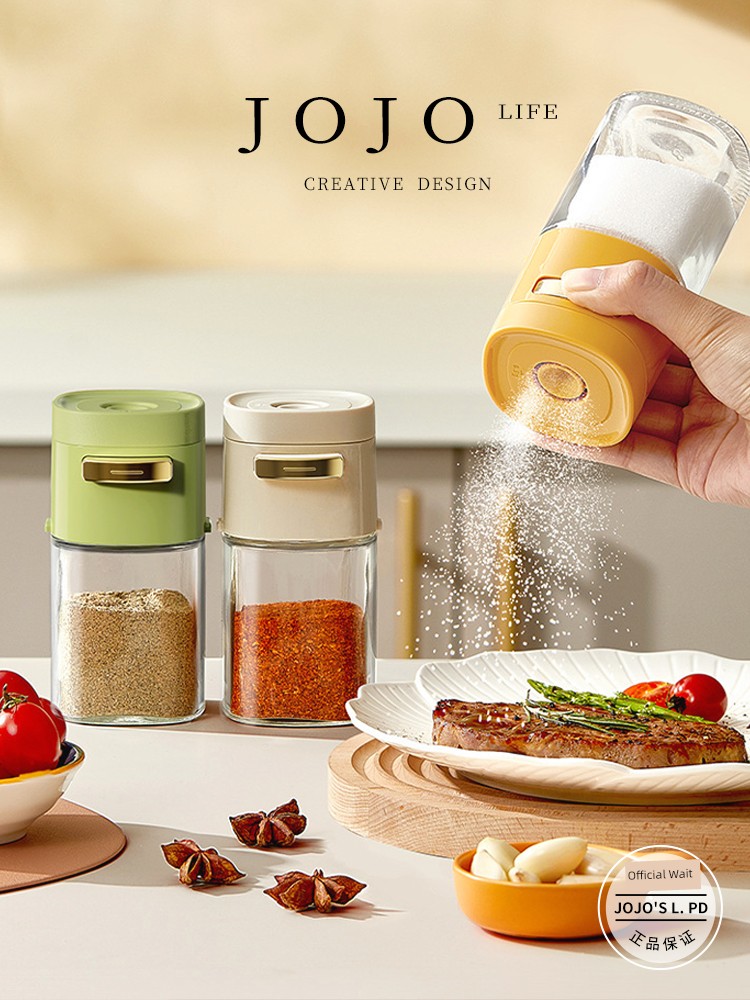 Jojo's L. Pd. Mr. Grocery. Seasoning Containers Light Flavor Quantitative Push-Type Creative Salt Moisture-Proof | Xiao Ran