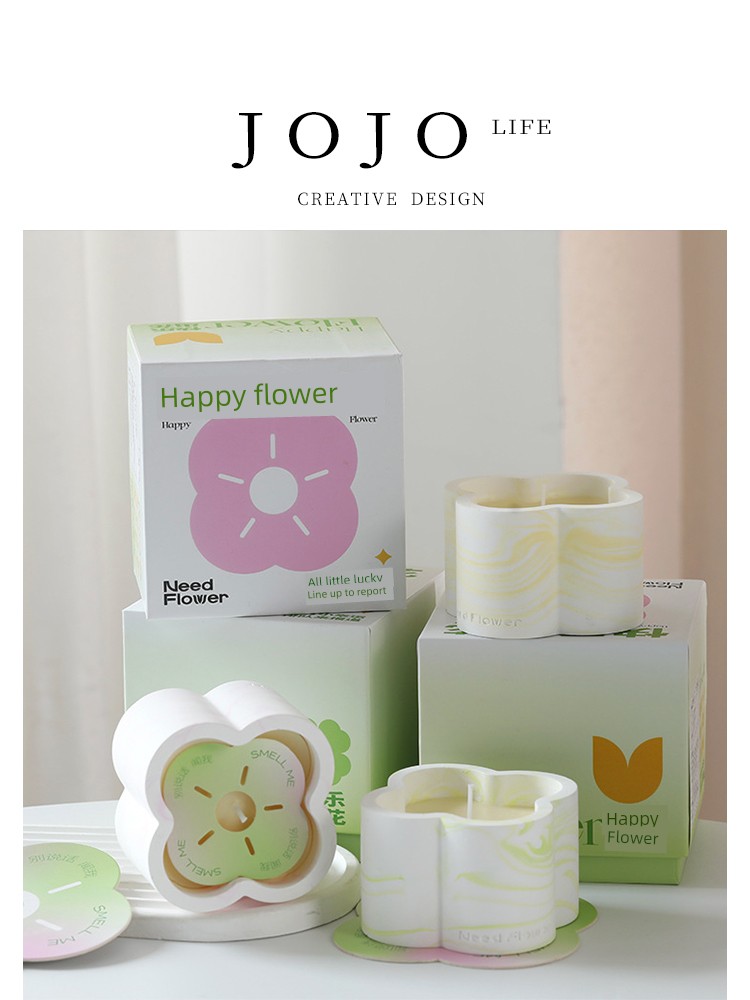 Jojo's L. Pd. Flowers. Candle Aromatherapy Sleep Aid For Home Indoor Lasting Creative Gift Box | Le Hua