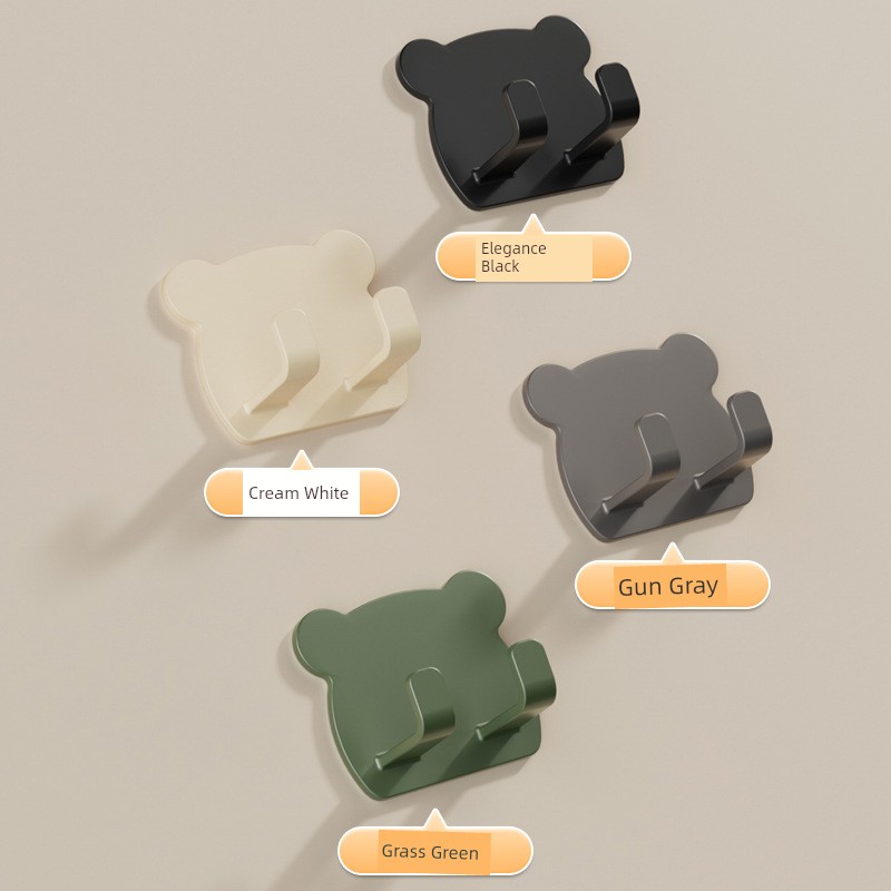 Strong Clothes Sticking Hook Hook Silent Door Hook Plastic Clothes Hook Punch-Free Coat Hook Hanging Shaver Double Hook