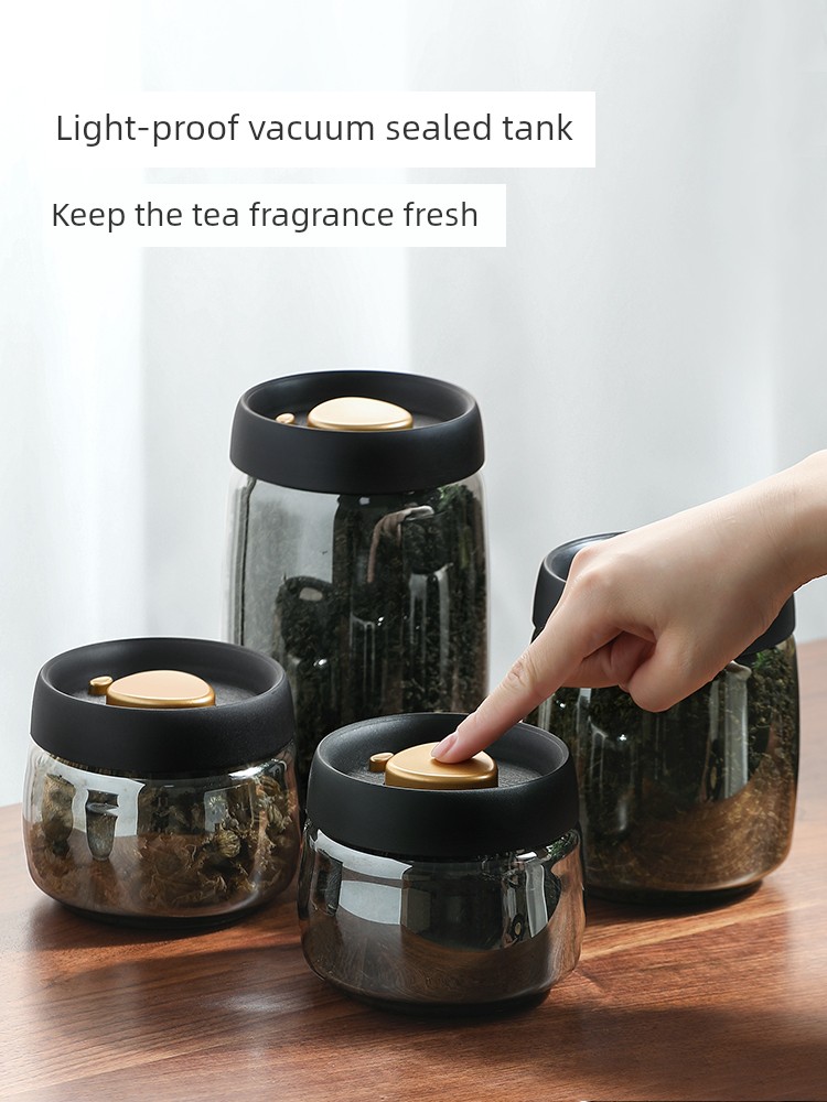 Light-Proof Vacuum Coffee Bean Glass Moisture-Proof Tea Pot
