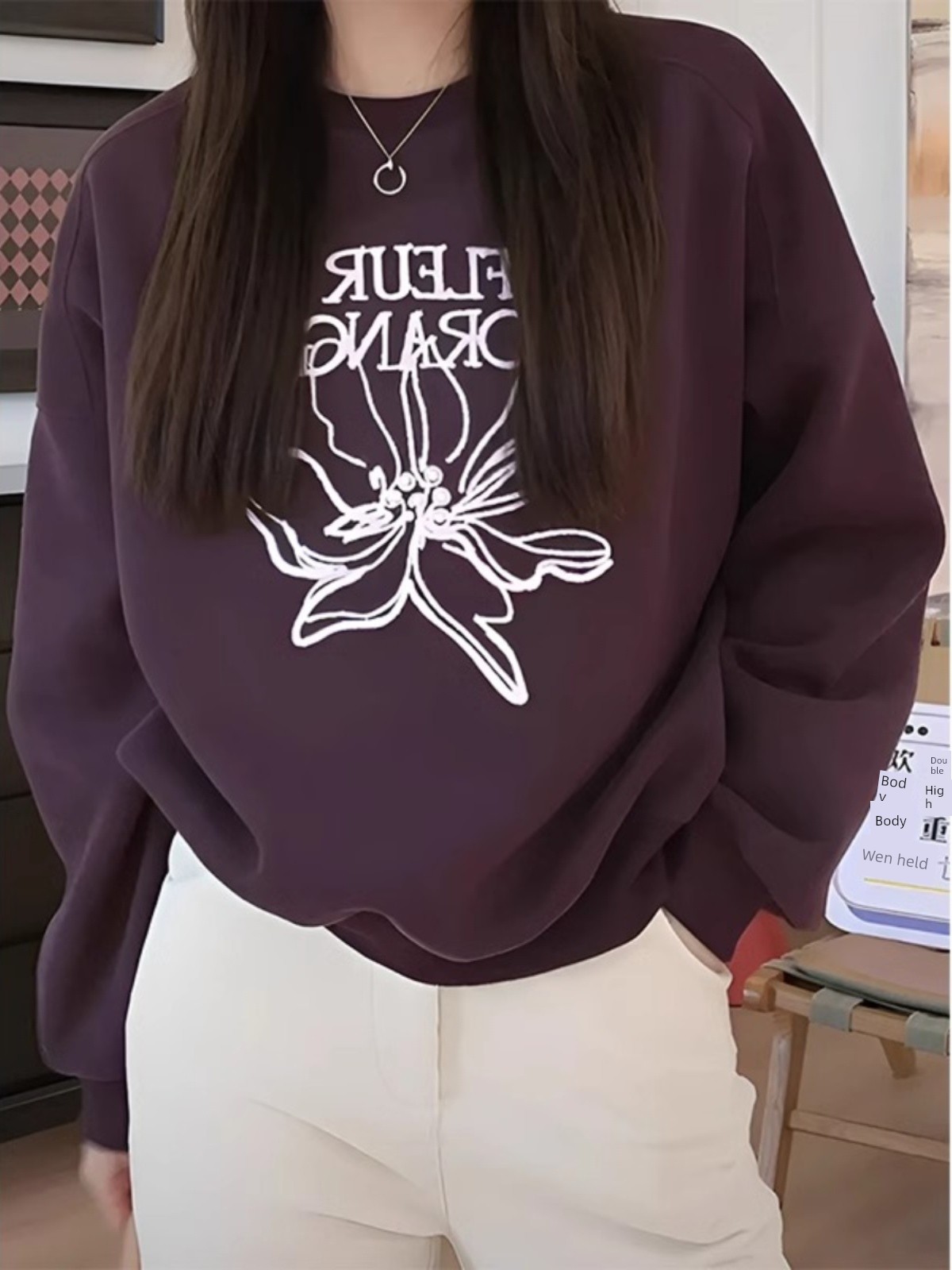 Spring and Autumn All-Match Velvet Padded Thickened Sweater Women 2025 New Arrival Best Selling Fashionable Stylish Pearl Print Petite Top