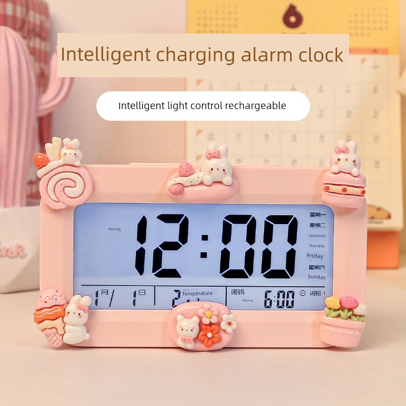Students Use Girls Junior High School Intelligence Digital Little Alarm Clock