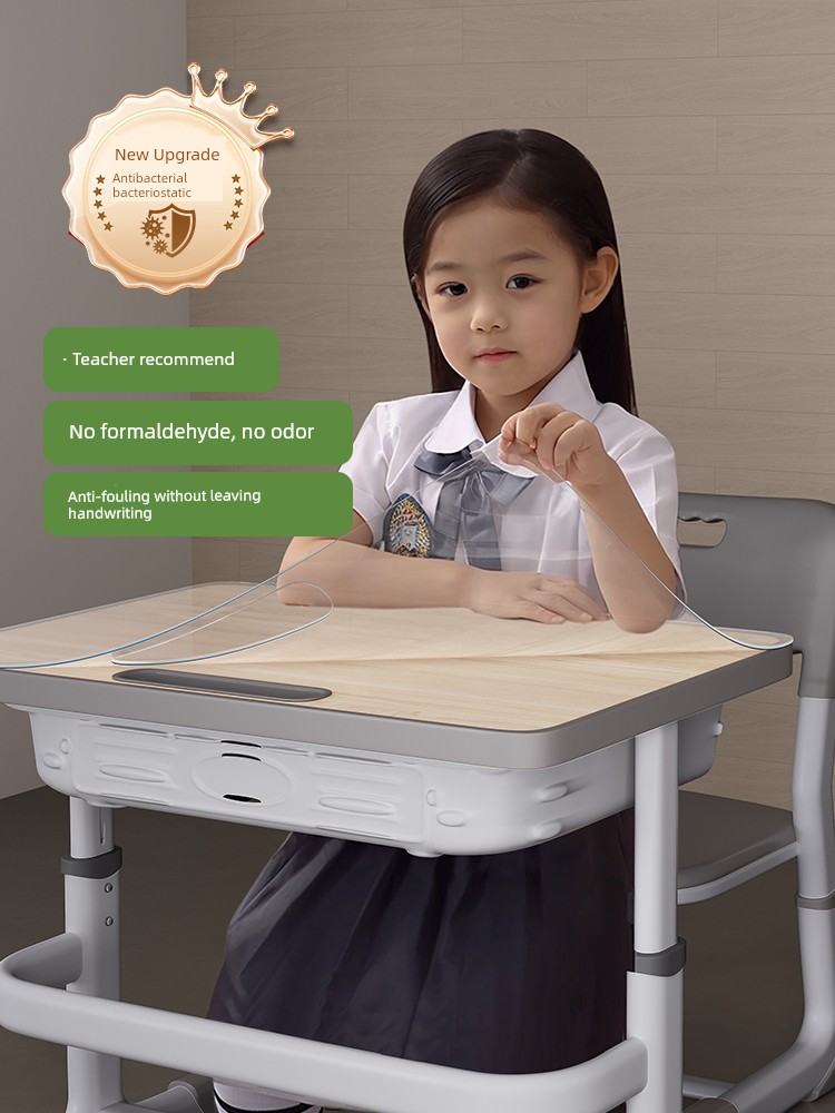 Elementary School Student Desk Tablecloth Transparent PVC Table Mat Desk Desk Study Crystal Scraper Waterproof Oil School Special