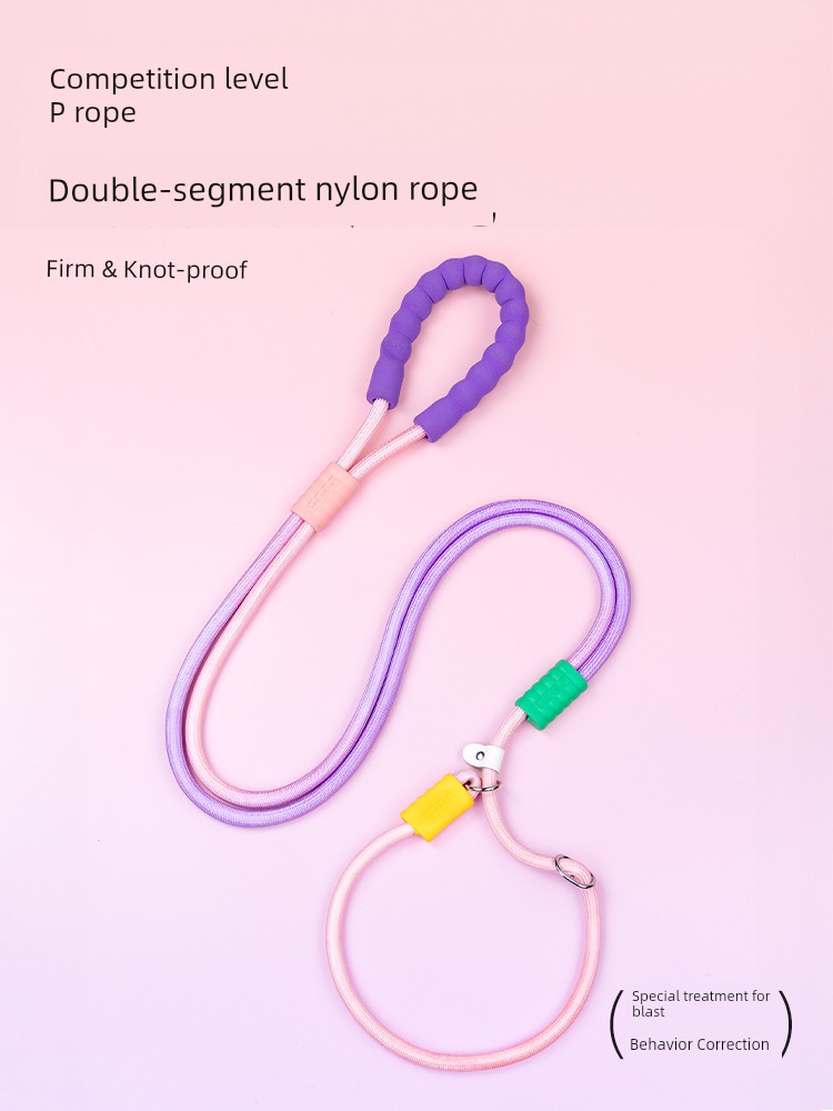Dog Hand Holding Rope P Rope Explosion-Proof Small and Medium-Sized Dogs Anti Breaking Loose P Chain Large Dog Tie Dog Wiring Sleeve Neck Dog Walking Artifact