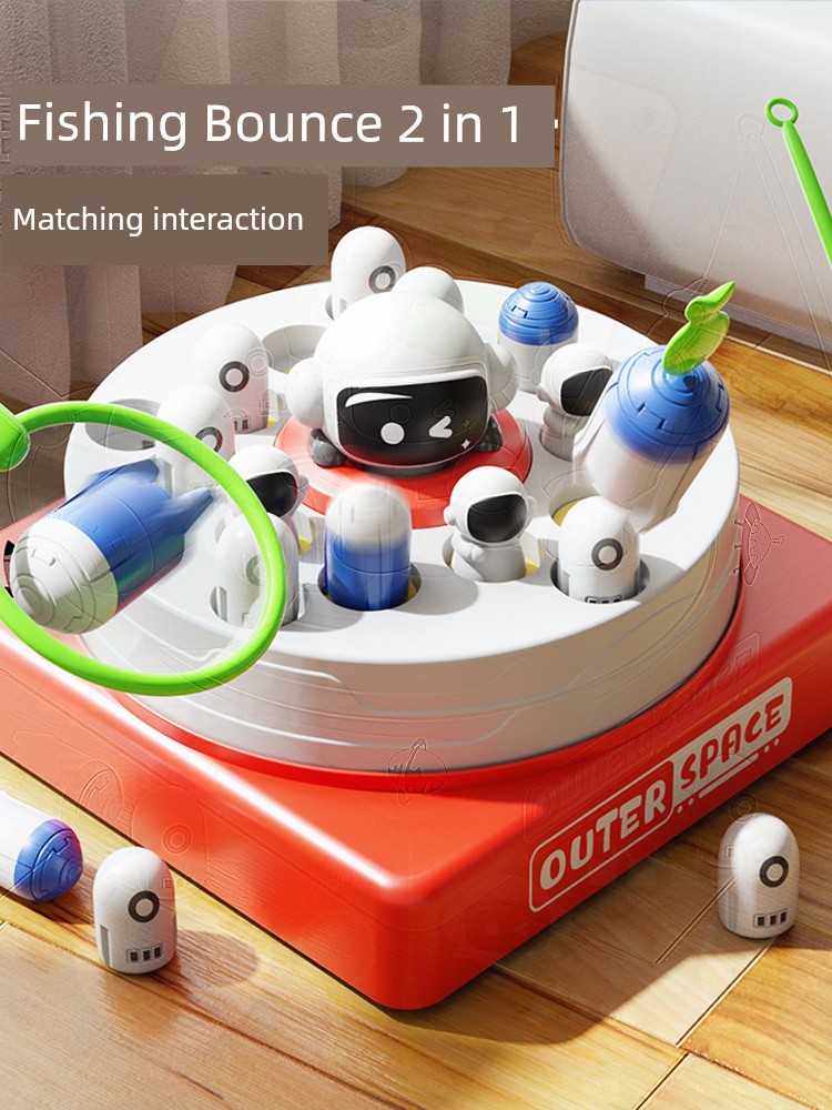 Kids Electric Rocket Launch Space Turntable Magnetic Fishing Toy Boy Girl Baby Puzzle Table Games