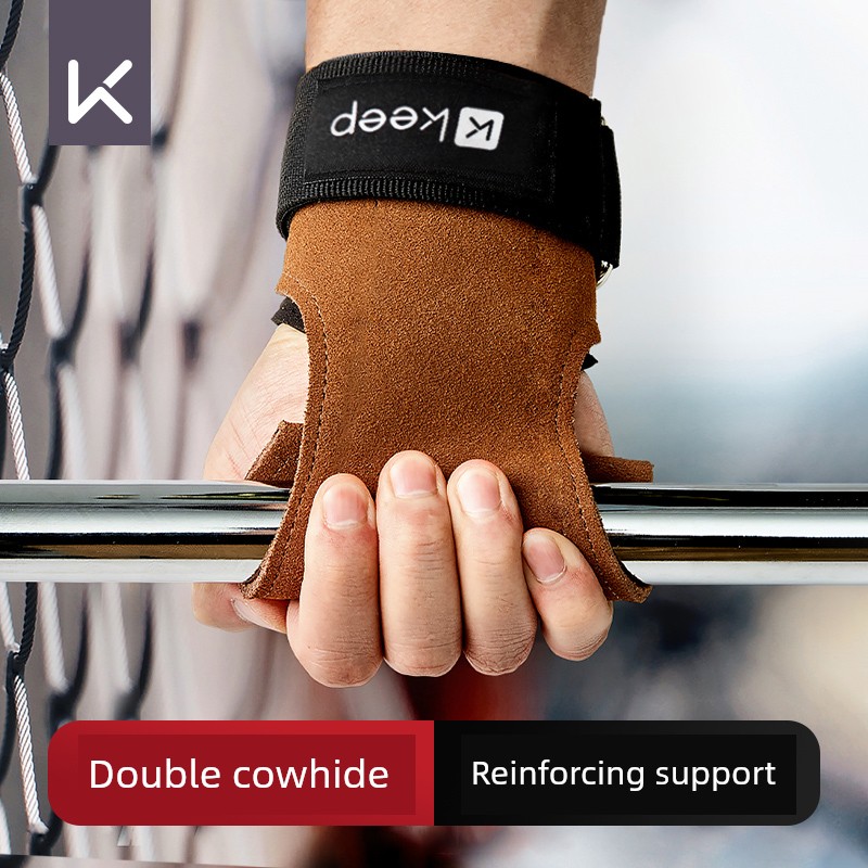 Keep Hard Pull Booster Stripe Fitness Gloves Pull-up Grip Auxiliary Strap Men Non Slip Palm Guard Wrist Guard Horizontal Bar Women