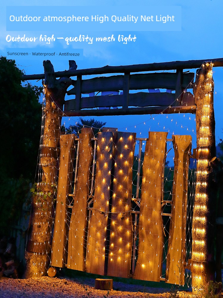 Fishnet Lamp Mesh Outdoor Waterproof Solar Colored Lantern Flashing String Starry Sky Empty LED Ambient Light Lawn Decoration