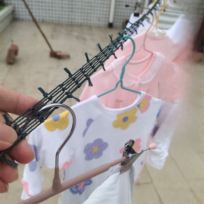 [Non-Slip Clothesline Children] with Holes Clothes Rack Non-Sliding Air Clothes Quilt Windproof Blowing Together