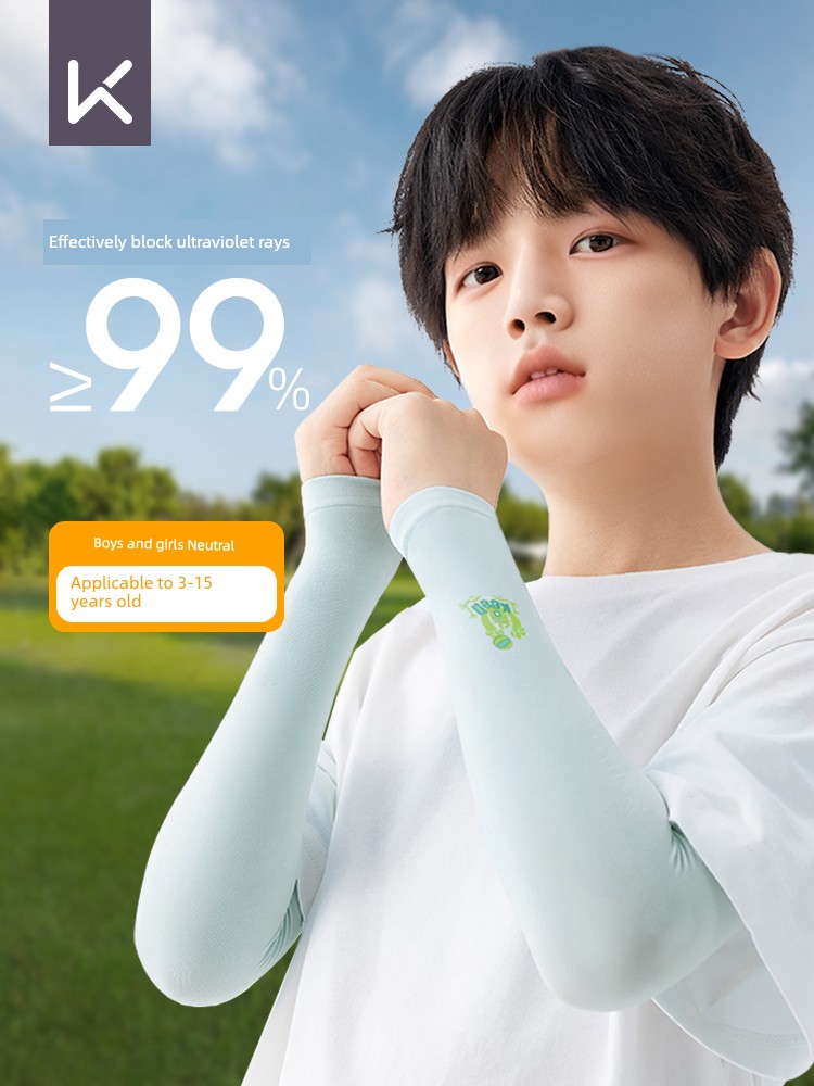 Keep Kids Ice Sleeve Sun Protection Summer Boys and Girls Outdoor UV-Proof Anti Mosquito Dry Breathable Ice Silk Oversleeve