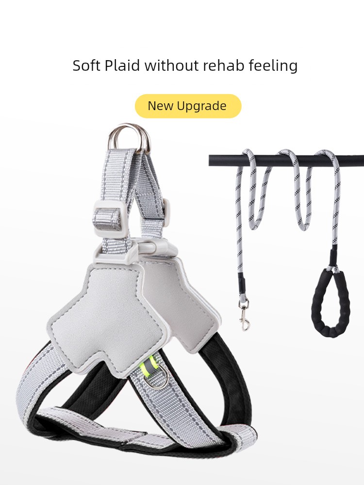 Dog Hand Holding Rope Chest Back Type Dog Leash Walking Dog Small and Medium-Sized Dogs Vest Type Dog Leash Corgi Teddy Pet Strap